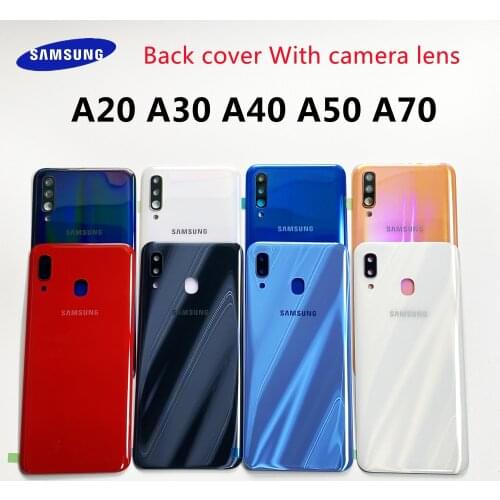 SAMSUNG Back Battery door Cover For Samsung Galaxy A20 A205 A30 A305 A40 A405 A50 A505 A70 A705 2019 Rear Glass Case Housing