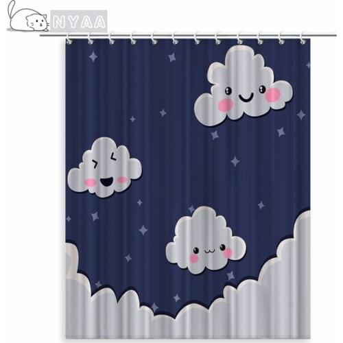 Cloud Baby Bathroom And Shower Curtains Pastoral Set For Bathroom Funny Shower Curtain Japan Style Room Curtains Eco-Friendly