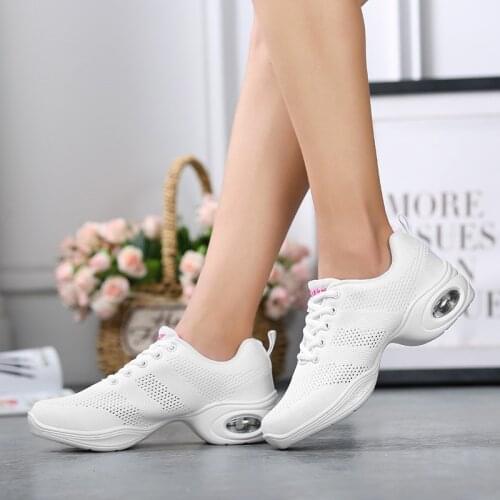 Women Girls Dancing Sneakers Breathable Air Mesh Dance Shoes Dancing Fitness Training Shoes Square Dance Shoes Jazz Shoes