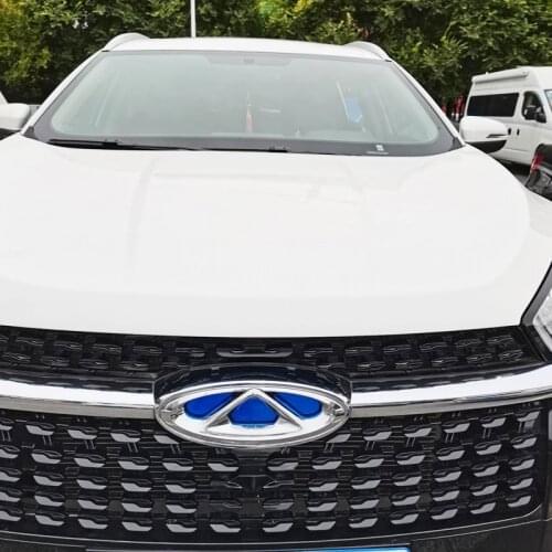 Front Grill Rear Badge Car Cap Trunk Emblem For Chery Tiggo 8 2018 2019 Steering Wheel Sign Aluminium Alloy Decorative Parts