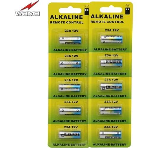 10pcs/2pack Wama 23A Batteries 12V Alarm-Remote Primary Dry Alkaline Battery 21/23 23GA A23 A-23 23A RV08 LRV08 E23A V23GA