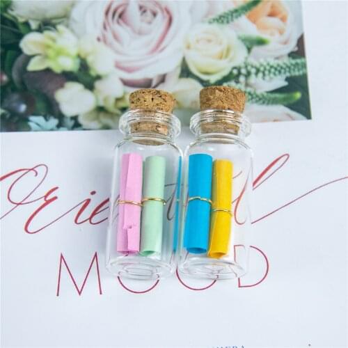100Pcs 10ml Mini Empty Clear Cork Glass Container Wishing Perfume Bottles Craft Refillable Vials Small Exquisite Gifts