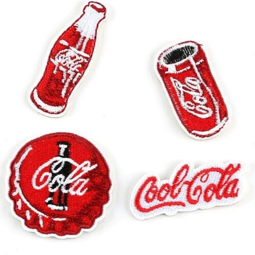 100pcs/lot Embroidery Patch Drink Bottle Letter Clothing Decoration Sewing Accessory Craft Diy Iron Heat Transfer Applique
