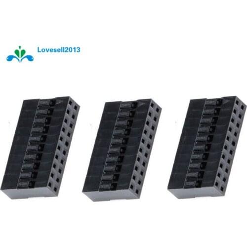 20pcs Dupont Head 2.54mm 2X10P Dupont Plastic Shell Pin Header Connector Jumper Wire Cable Housing Plug Female