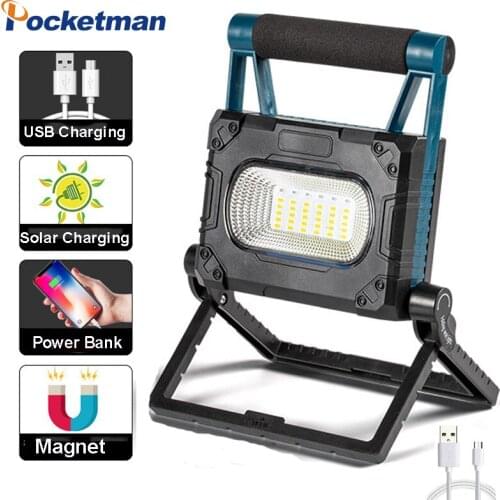 380W LED Solar Work Lamp Portable Searchlight Spotlight USB Rechargeable Flashlight Camping Light Waterproof Outdoor Solar Lamp
