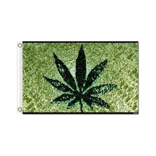 3x5ft polyester decorations flags banner with Weed Leaf flag
