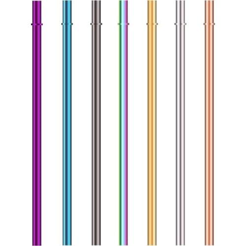 500Pcs/Lot 215x8mm Colorful Reusable Metal Drinking Straw 304 Stainless Steel Metal Straw For Mugs 8mm Bar Party Accessory