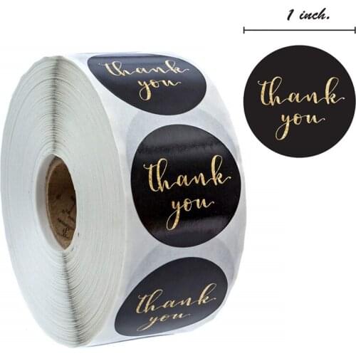 50-500pcs gold foil thank you sticker scrapbooking for envelope seal labels stickers pink white background stationery sticker