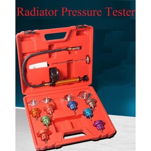Car Universal Automotive Radiator Pressure Tester Kit 14PCS Leak Detector tool Auto Cooling System Coolant Vacuum Purge full set