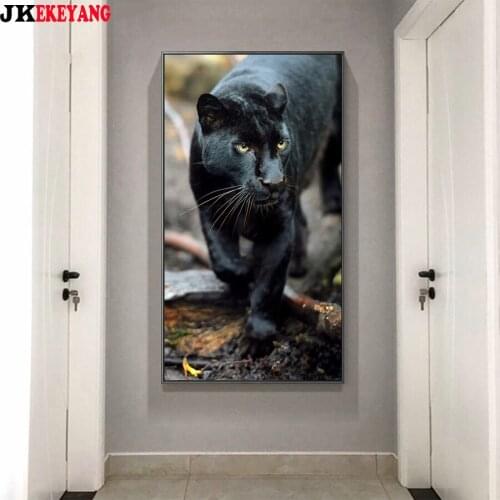Large 5D Diy diamond painting Black leopard Diamond Mosaic Rhinestone Embroidery cross stitch Y4393