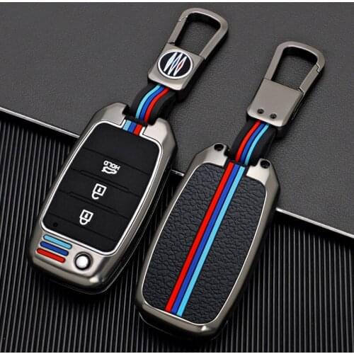 Zinc Alloy Car Folding Key Cover Case For KIA Rio QL Sportage Ceed K2 K3 K4 K5 Fob 3 Buttons Accessories Keychain Shell