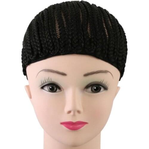 Black Cornrows Wig Cap Clip In Elastic Crochet Braided Wig for Black Women