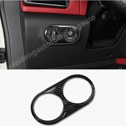 For Maserati Levante 2016-2020 Silver ABS Carbon fiber Interior Headlight Switch Button Cover Trim Car Accessories