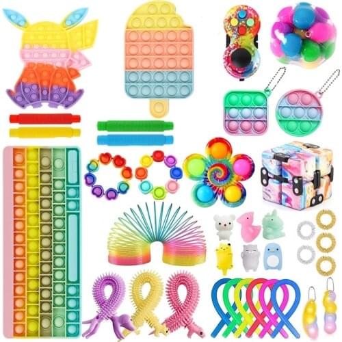 Fidget Toys Anti Stress Set Stretchy Strings Push Gift Pack Adults Children Squishy Sensory Antistress Relief Figet Toys