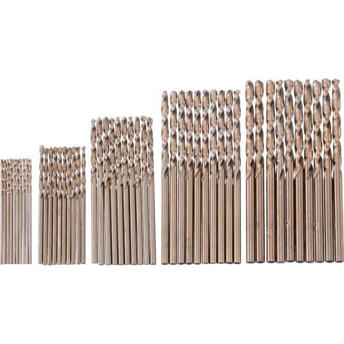 50Pcs Cobalt Twist Drill Bit High Strength 1mm-3mm Drill Force Tool M35 Cobalt Drill Set For Ground Metal Reamer Tools