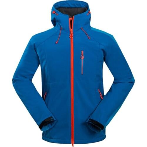New Softshell Jacket Men Waterproof Fleece Thermal Outdoor Hooded Hiking Coat Ski Trekking Camping Hoodie Clothing