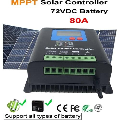MPPT 80A Solar PV Regulators 72V solar charge controller Solar PV all type Battery Charger with LCD Solar Charge Controller