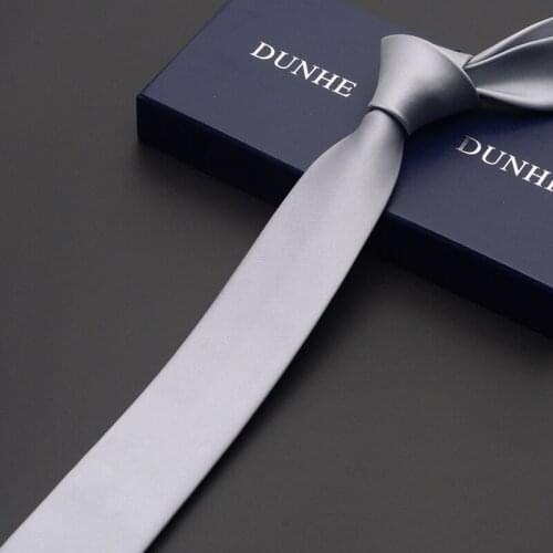 High Quality 2019 Brand New Arrivals Mens Fashion Style Ties Men 5CM Slim Neckties Classic Business for Men With Gift Box Gray