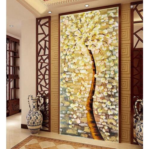 120*65 Needlework,DIY Cross stitch,Set Full Embroidery kit,Luxury Lucky Rich Tree flower Pattern Cross-Stitch,Wall Home Deco