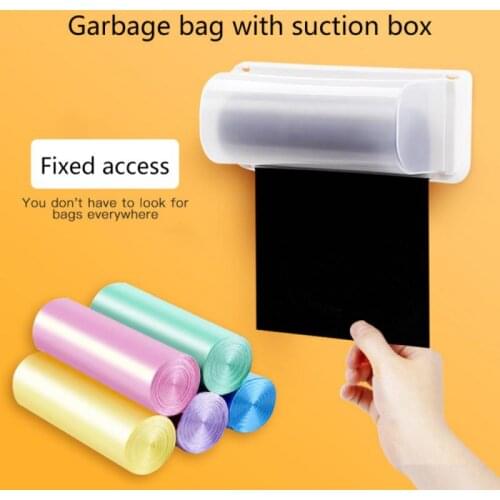 1pc Wall Mounted Garbage Bag Storage Box Trash Bag Holder Kitchen Plastic Bag Container Bathroom Garbage Bag Dispenser Organizer
