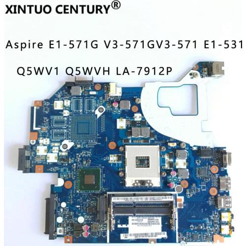 For Acer aspire Q5WV1 LA-7912P E1-571G V3-571G Q5WVH V3-571 E1-531 motherboard NBC1F11001 SJTNV HM70 DDR3 100% Fully tested