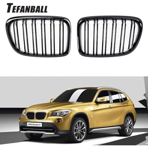 A Pair Double Slat Kidney Grille Sport Front Hood Grill For BMW X1 E84 2011-2015 Body Kit Auto Accessories Car Styling