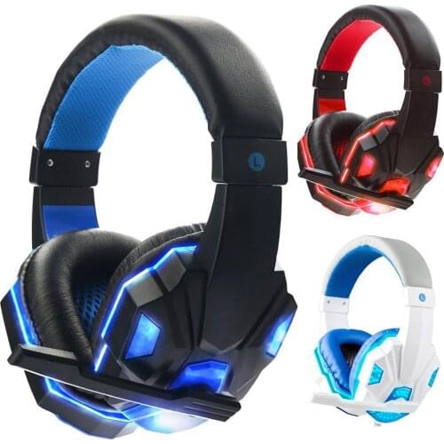 Professional Led Light Gamer Wired Computer Headphones Adjustable Bass Stereo With Mic For PC PS4 PS5 Xbox Gaming Headset Gifts