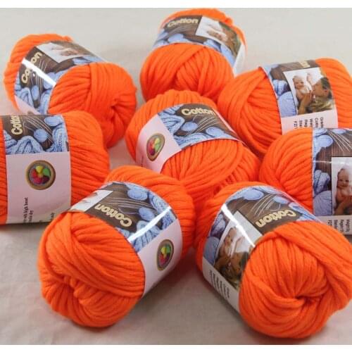 Sale 8Ball x 50g Super Soft Pure Cotton Chunky Shawl Hand Knitting Yarn Scarves Shawls 42247 Orange