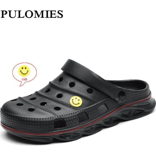 Summer Men Clogs Quick Dry Casual Garden Shoes Beach Sandals Couple Antiskid Home Slippers Thick Sole Flip Flops For Man