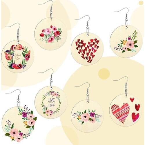 Large Pack Handmade Unfinished Wooden Earrings Teardrop Round Painting Blank Pendant Earring Making Jewelry Supplies Kit