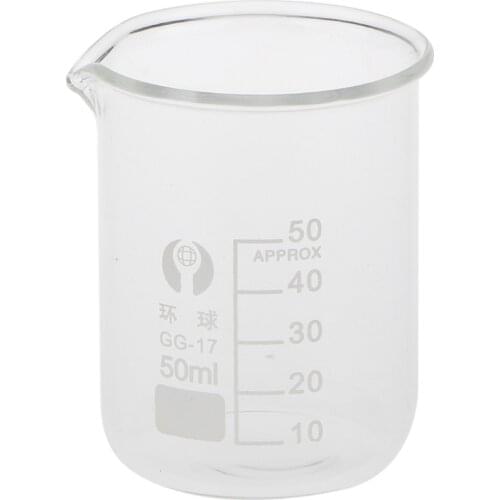 50 Ml Beaker Borosilicate Glass Low Form Graded Laboratory Chemicals