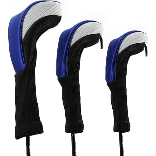 Top!-3Pcs Golf Club Head Cover Fairway Hybrid Golf Club Head Covers Interchangeable Number Tag