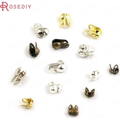 140PCS Iron or Brass 1.2-1.5MM and 2-2.4MM Ball Chain Connected Clasps Covered Clasps for Necklace Making Jewelry Accessories