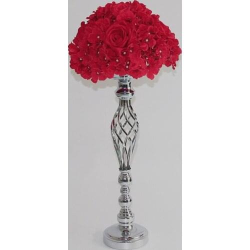 10PCS Vases Silver Candle Holders Stand Wedding Decor Road Lead Table Centerpiece Rack Pillar Party Candlestick Candelabra