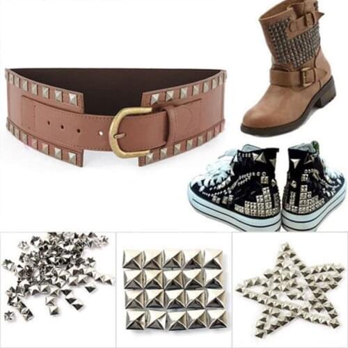 100/500/1000pcs 10mm Crafts Leathercraft DIY Spike Clothes Bag Pyramid Studs Rivets Punk Rock Shoes Belt Buckles Apparel Garment