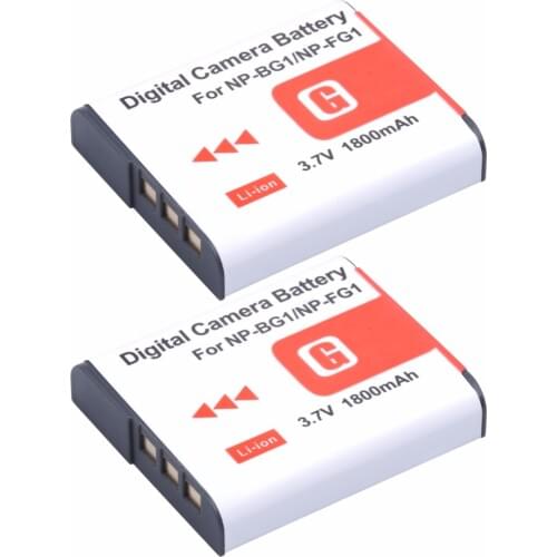 2Pcs NP-BG1 NP BG1 NP-FG1 Battery For SONY Cyber-shot DSC-H3 DSC-H7 DSC-H9 DSC-H10 DSC-H20 DSC-H50 DSC-H55 DSC-H70 DSC-H90
