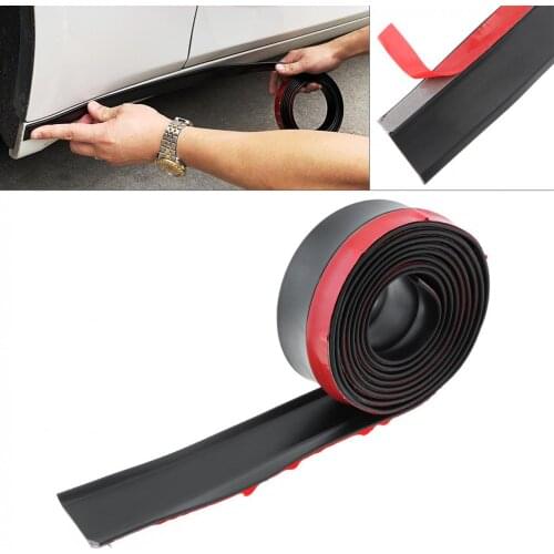 250cm x 6cm/2'' X 98'' Lightweight Durable Rubber Black Cars Front Bumper Lip Splitter Spoiler Skirt Adhesive Protector