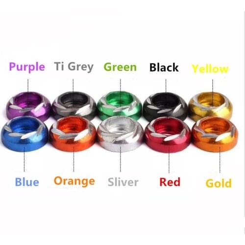 5pcs M6 Colorful Aluminum washer round head engraved Aluminum Alloy Cup Washer For Diy Model Car bike Decorative gasket