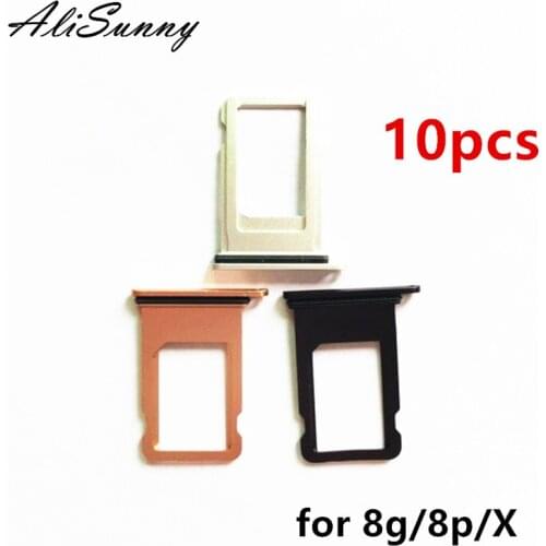 AliSunny 10pcs SIM Card Tray Holder for iPhone 8 Plus 8P 8G SIM Card Adapter Replacement Parts