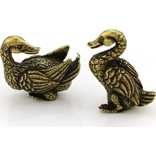 Antique Handmade Brass couples lover ducks craft DIY ornament Miniature desktop decoration accessories a3955