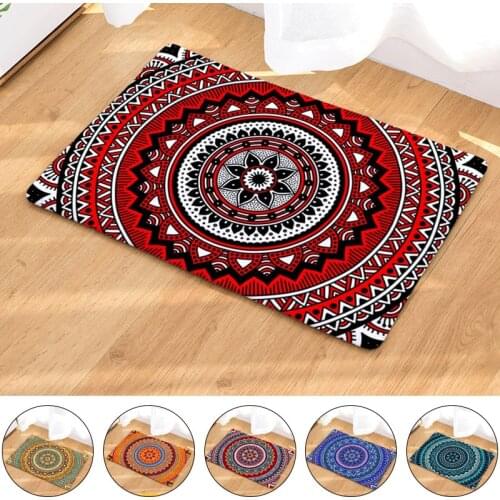 Bohemian Mandala Print Doormat Non-slip Breathable Washable Area Rugs Bedroom Living Room Floor Door Mat Persian Prayer alfombra