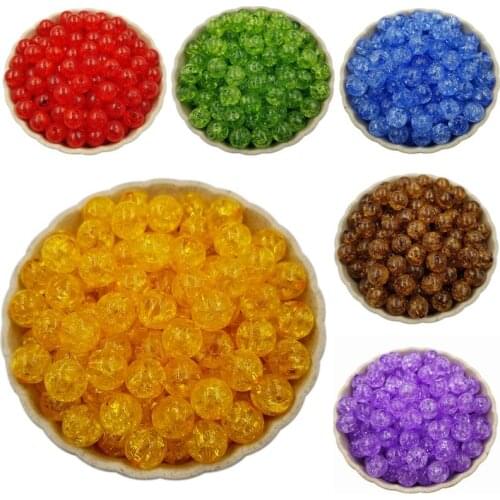 20Pcs 8mm Crackle Loose Bead Spacer Beads For Jewelry Making DIY Jewelry Accessories Necklace Bracelet Pendant Wholesale