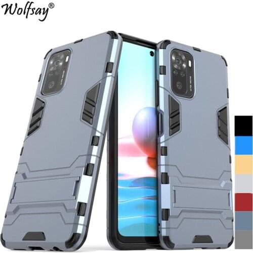 For Cover Xiaomi Redmi Note 10S Case Bumper Hybrid Stand Silicone Armor Back Case For Redmi Note 10S Cover For Redmi Note 10S 10