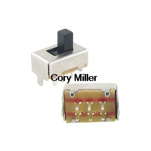 DC 50V 0.5A Double Pole Double Throw 2 Position 2P2T DPDT Slide Switch 6 Pin