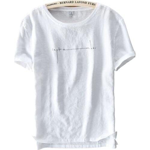 Summer brand linen t shirt men short sleeve t-shirt men fashion casual tshirt mens 100% flax O-neck male clothing M-3XL camisa