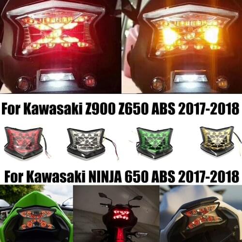 For Kawasaki Z650 Z900 NINJA 650 ABS 2017 2018 Motorcycle LED Integrated Blinker Rear Tail Light Brake Stop Turn Signals Light