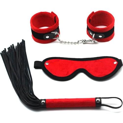 Erotic Sex Toys For Adult Game Leather Erotic BDSM Sex Kits Bondage Handcuffs Sex Game Whip Blindfold SM Bdsm Toys For Sex Shop