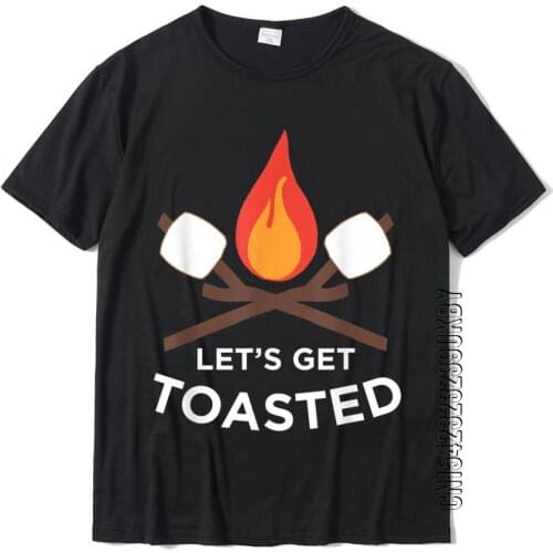 Lets Get Toasted Camping T-Shirt Top T-Shirts Tops & Tees Funky Cotton Fashionable Simple Style Men