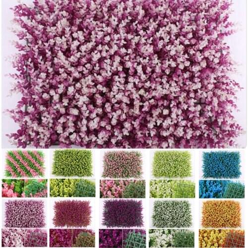Zerolife Plant Wall Artificial Grass Fake Flower For Home Backdrop Lawn Panels Wall Fence Garden Decorations Wedding Supply