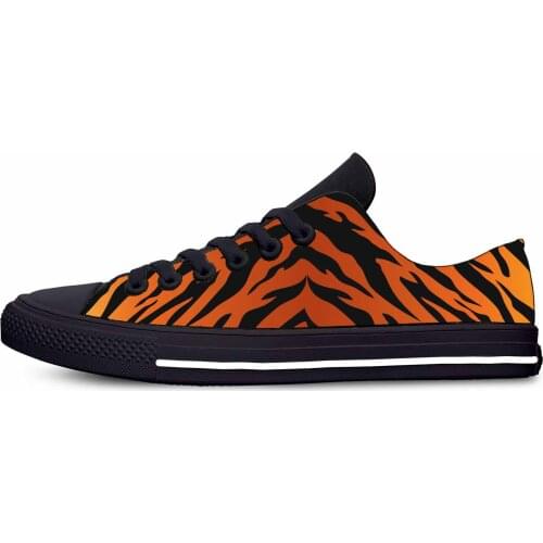 3D Tiger Stripe Pattern Hot Funny Fashion Classic Casual Canvas Shoes Low Top Lightweight Breathable 3D Print Men women Sneakers